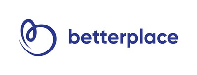 Betterplace logo with abstract blue swirl icon to the left of the word betterplace