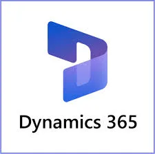 Microsoft Dynamics 365 logo with a blue and purple geometric shape above the text.