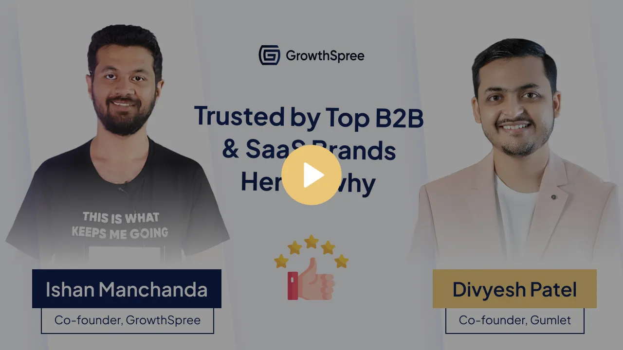 Portraits of Ishan Manchanda and Divyesh Patel with text about B2B and SaaS brands trust.