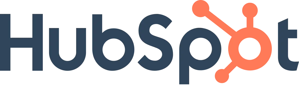 HubSpot company logo with the word HubSpot and an orange sprocket symbol.