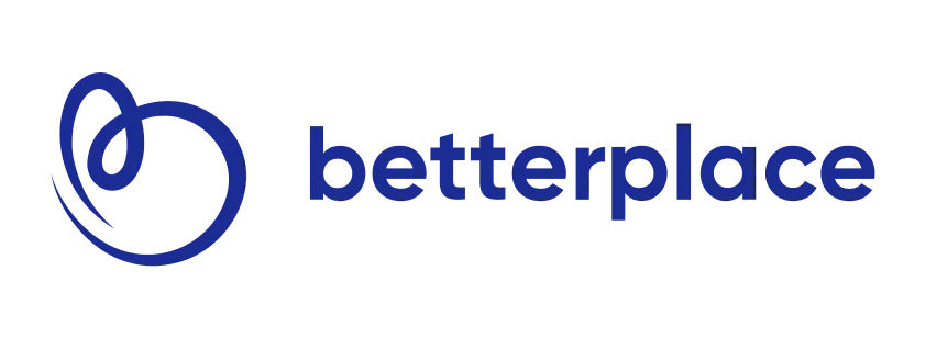 Betterplace logo with stylized heart-shaped design in blue.