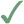 Green checkmark icon with white background.
