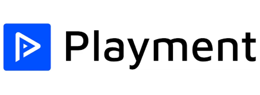Playment logo with stylized P icon in a blue square.