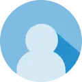 Simple avatar icon with a light blue person silhouette on a blue circular background with shadow.