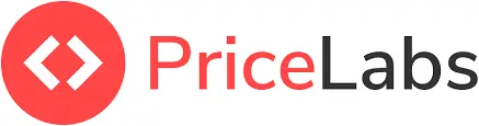 PriceLabs company logo with red circular icon and text in red and black.