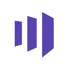 Three vertical purple bars arranged from smallest to largest.
