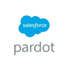 Salesforce logo above the word pardot in lowercase gray letters.
