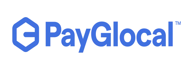 PayGlocal company logo in blue color with a stylized geometric icon.