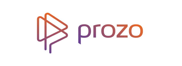 Prozo company logo with stylized overlapping triangle design.