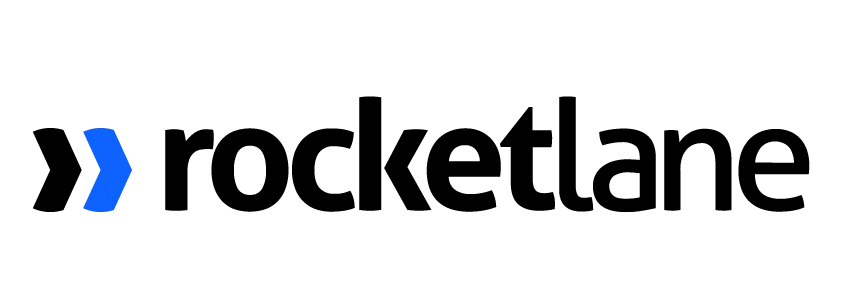 Rocketlane logo with blue geometric shape followed by black text reading Rocketlane.