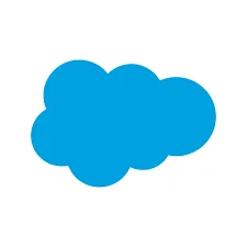 Blue cloud-shaped logo representing Salesforce on a white background.