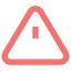 Red triangle warning sign with an exclamation mark inside.
