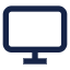 Simple icon of a computer monitor with a dark frame and blank screen.