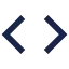Two blue triangle shapes pointing inward with a blue vertical bar between them.