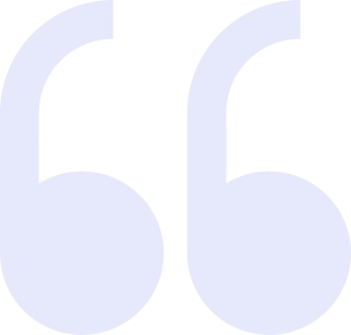 Large blue quotation marks on a black background.