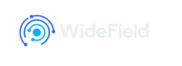 WideField logo with a circular, orbit-style symbol to the left of the text.